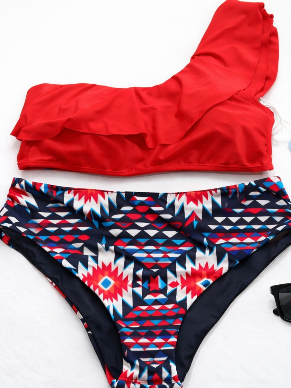 High waisted Geo-Print Bikini Bottoms